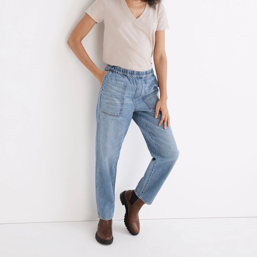 Madewell Pull-On Relaxed Jeans light wash women’s size medium